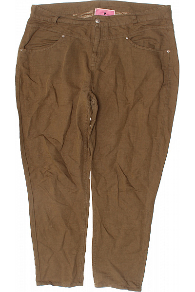 LIEBLINGSSTÜCK Dámské Lněné Kalhoty Volnočasové Hnědé S Kapsami Velikost EU 44