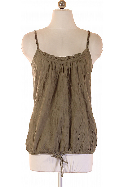 Esprit Dámské Khaki Tílko Bez Rukávů Bavlněné S Uzlem Velikost 36
