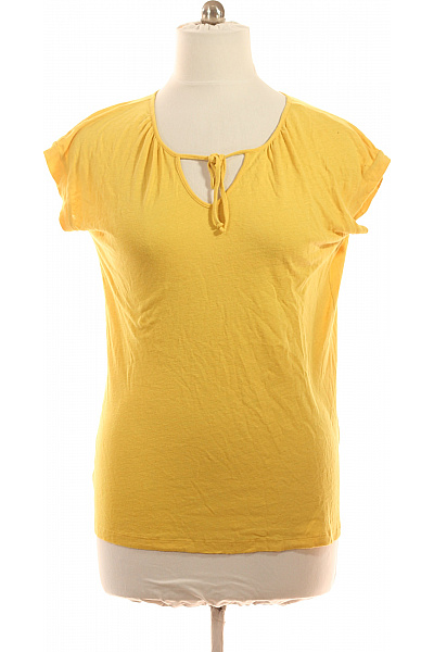 Cartoon Dámské Tričko žluté S Krátkým Rukávem A Uzlem Vel. 44