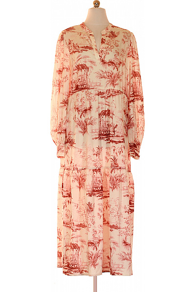 Rofa Fashion Group Dámské šaty S Dlouhým Rukávem Maxi Květinové Boho Velikost 36