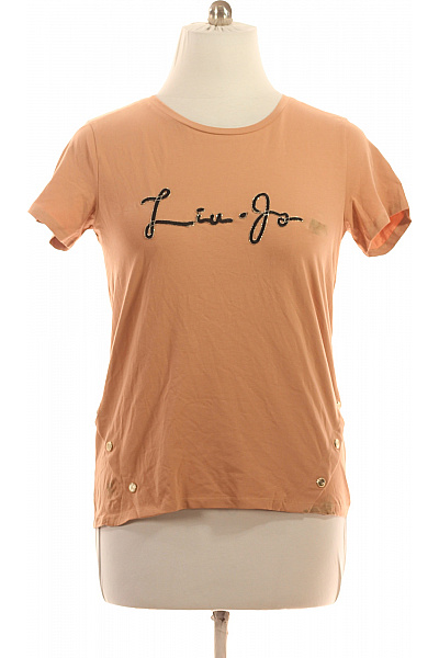 LIU JO Dámské Bavlněné Tričko S Krátkým Rukávem A Nápisem Velikost XL