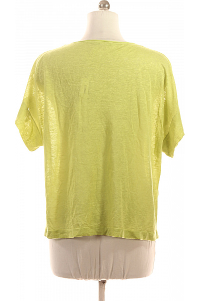 LUISA CERANO Dámský lněný svetr krátký rukáv žlutý lehký Velikost EU 42 | LUISA CERANO | obrázek 2