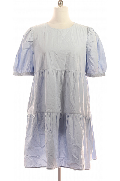 Bavlněné Modré Krátké Volánové Šaty Letní Denní Trendy Velikost EU 38 | Unimoda | obrázek 2