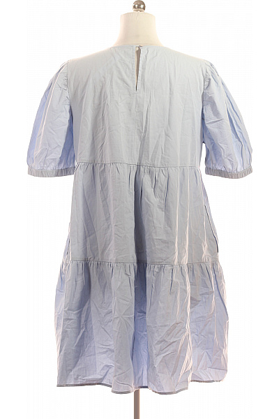 Bavlněné Modré Krátké Volánové Šaty Letní Denní Trendy Velikost EU 38 | Unimoda | obrázek 3