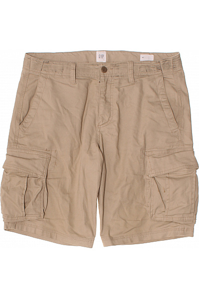 Gap Pánské Bavlněné Kraťasy Cargo Volnočasové Béžové S Kapsami Velikost 30