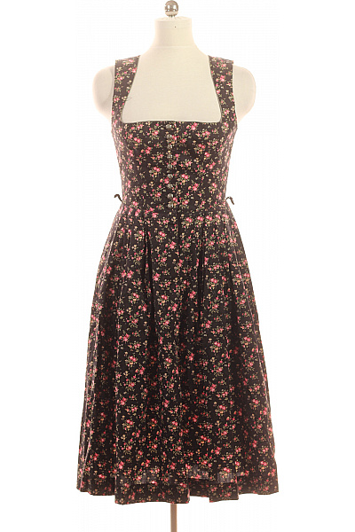 Dámské šaty bez rukávů květované midi černé volnočasové bavlna Vel. 40 | Unimoda | obrázek 2