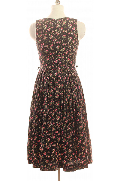 Dámské šaty bez rukávů květované midi černé volnočasové bavlna Vel. 40 | Unimoda | obrázek 3
