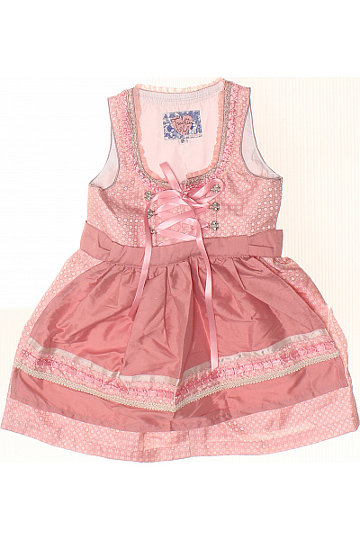 Růžové Dívčí šaty S Krajkou A Vzorem Velikost 86/92