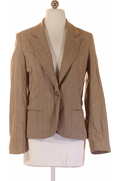 PART TWO hnědé pruhované elegantní sako business jednořadé s jedním knoflíkem Velikost 34 | PART TWO | obrázek 2