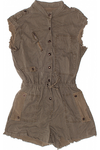 ZARA dámský khaki krátký overal s kapsami a zipem Vel. S | ZARA | obrázek 2