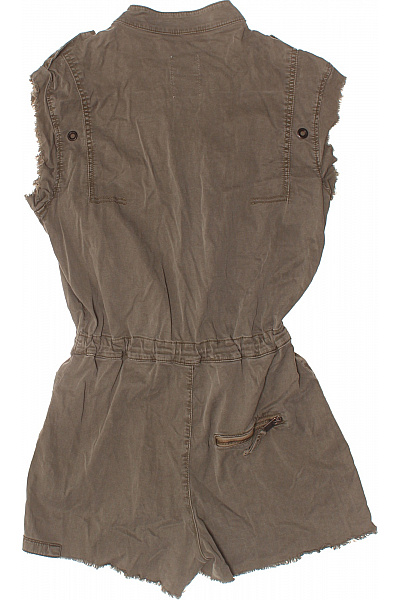 ZARA dámský khaki krátký overal s kapsami a zipem Vel. S | ZARA | obrázek 3