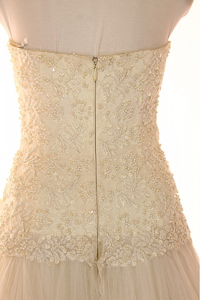 weise Svatební dlouhé maxi šaty krajkové tylu A-střih s hlubokým výstřihem Velikost 36 | weise | obrázek 10