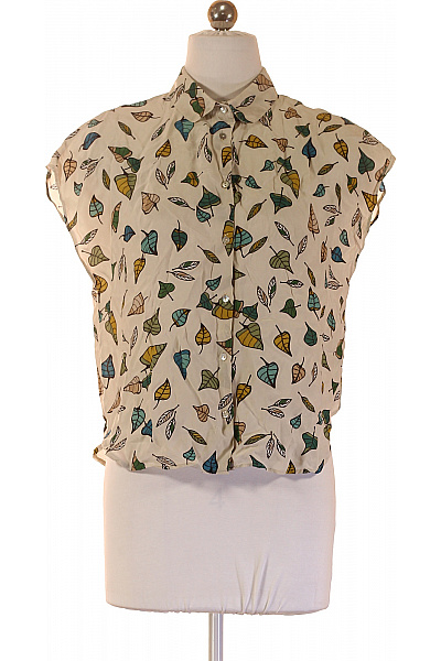 ZARA Dámská hedvábná košile bez rukávů s potiskem listů letní Vel. S | ZARA | obrázek 2