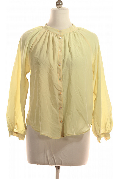 Tonno & Panna Hedvábné dámské košile s dlouhým rukávem žluté volná ležérní Vel. EU 36 | Tonno & Panna | obrázek 2