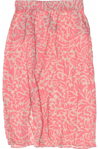 FRESH MADE Dámská růžová vzorovaná midi sukně s potiskem z viskózy Vel. M | FRESH MADE | obrázek 2