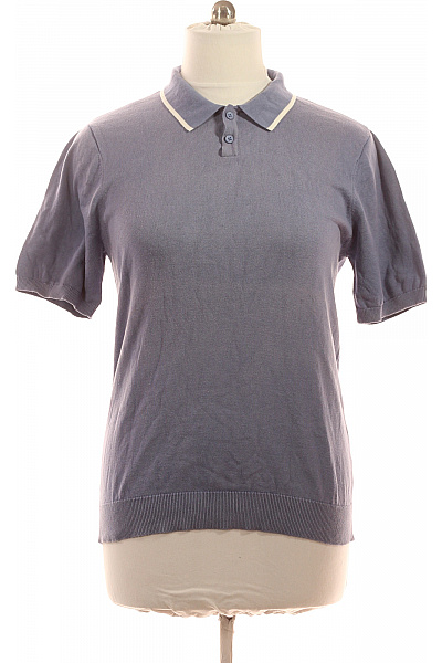 LAWRENCE GREY Pánské Bavlněné Tričko S Krátkým Rukávem A Límečkem Polo Basic Jednobarevné Modré Velikost XL
