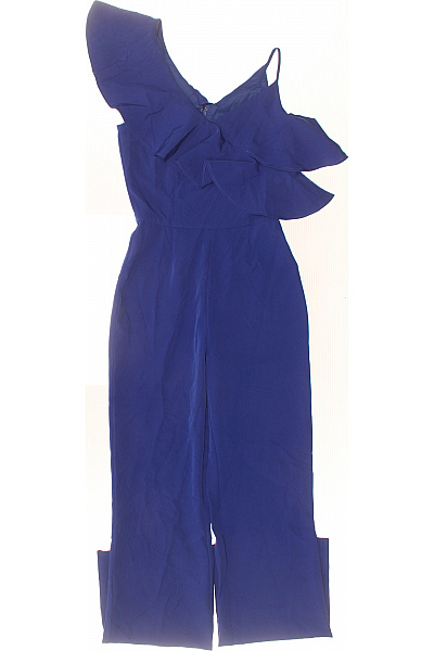 GREEN COAST modrý overal volný volánový společenský bez rukávů Velikost 34 | GREEN COAST | obrázek 2