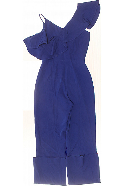 GREEN COAST modrý overal volný volánový společenský bez rukávů Velikost 34 | GREEN COAST | obrázek 3