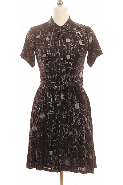 DIESEL dámské šaty košilové krátký rukáv geometrický vzor s páskem letní Velikost M | DIESEL | obrázek 2