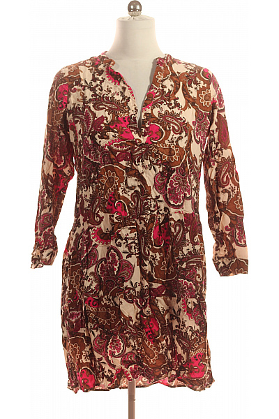 Dámské šaty S Dlouhým Rukávem Boho Květinové Volnočasové Vel. L