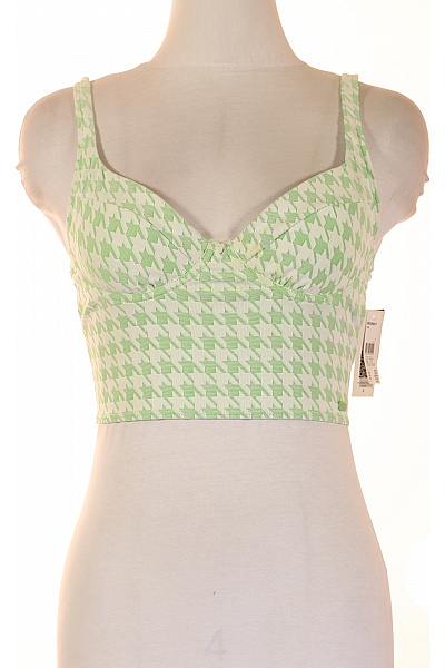 Roxy Dámské Plavky Crop Top Zelené Houndstooth žebrované Moderní Velikost S
