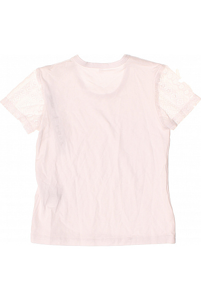 dívčí tričko s krajkou a mašlí bílé Velikost 104 | Unimoda | obrázek 3