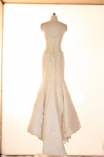 Svatební dlouhé krajkové šaty korzetové střih mořská panna elegantní Vel. IT 44 | Unimoda | obrázek 2