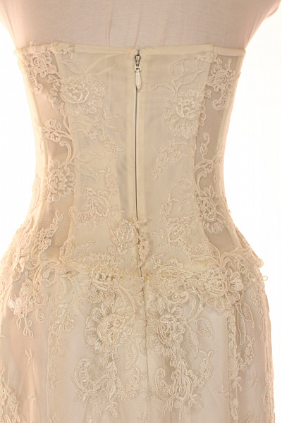 Svatební dlouhé krajkové šaty korzetové střih mořská panna elegantní Vel. IT 44 | Unimoda | obrázek 3