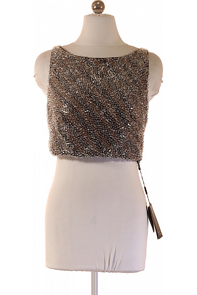 TERANI Dámské Elegantní Crop Top Bez Rukávů S Kamínky Vel. 8