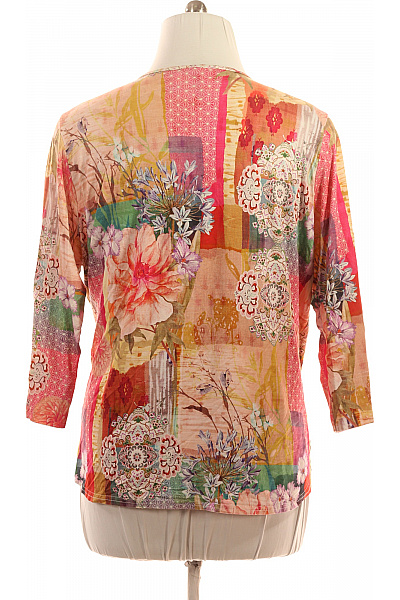 paprika Dámská halenka s krátkým rukávem a potiskem květinová boho Velikost XXL | paprika | obrázek 3