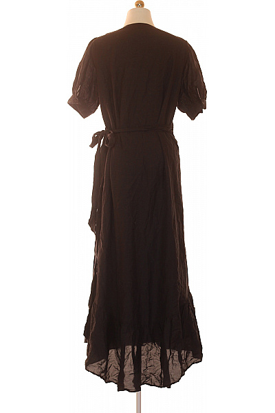 Scotch & Soda Dámské lněné zavinovací šaty s páskem černé maxi Velikost EU 42 | Scotch & Soda | obrázek 2