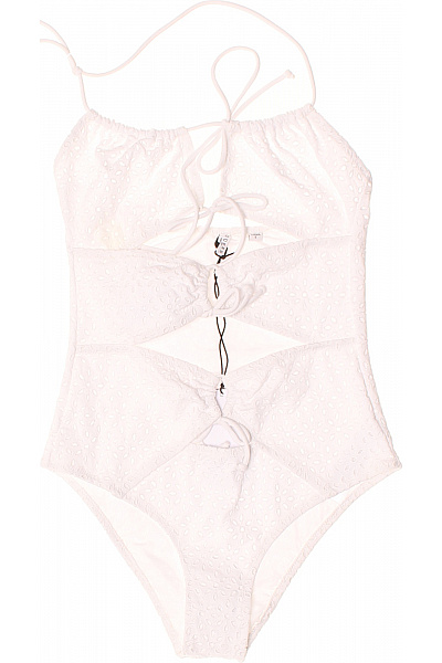 Guess Jednodílné Plavky Na Zavazování S Průstřihy Květinové Bílé Velikost S