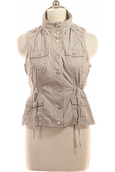 Fashion dámská bavlněná béžová vesta bez rukávů s páskem lehká Vel. S | Fashion | obrázek 2