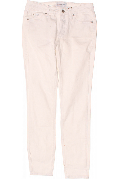 Calvin Klein Dámské Bílé Bavlněné Džíny S Vysokým Pasem Vel. 28/30