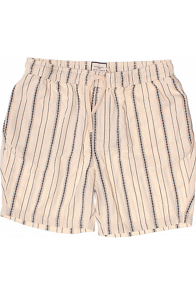 BRAVE SOUL Pánské Bavlněné Kraťasy Pruhované Volnočasové S Gumou V Pase Velikost XL