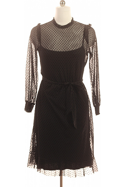 Phase Eight Dámské šaty s dlouhým rukávem puntíkované elegantní černé Velikost EU 12 | Phase Eight | obrázek 2