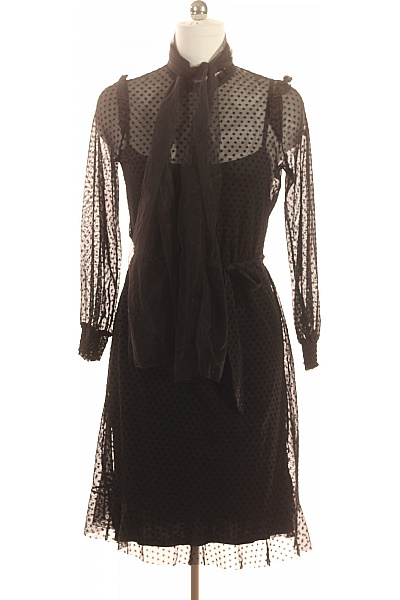 Phase Eight Dámské šaty s dlouhým rukávem puntíkované elegantní černé Velikost EU 12 | Phase Eight | obrázek 3