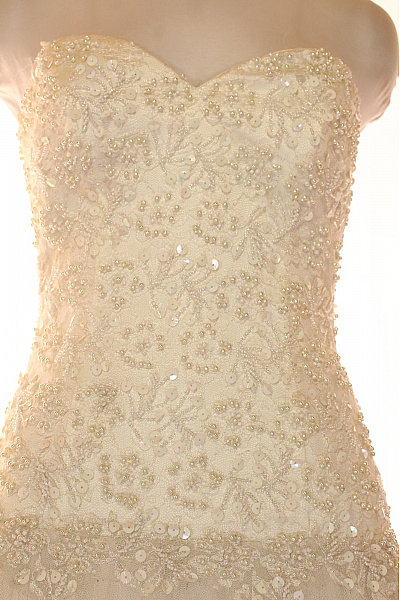 Svatební dlouhé šaty korzetové tylové A-střih s korzetem Velikost IT 42 | Unimoda | obrázek 5