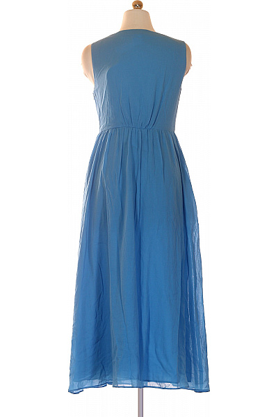 Max Mara Dámské modré šaty bez rukávů letní bavlněné maxi volnočasové Velikost EU 40 | Max Mara | obrázek 3