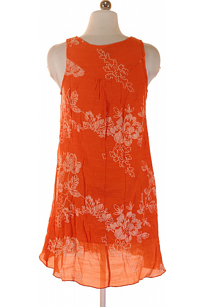 IZABEL LONDON Oranžové květované šaty bez rukávů s výšivkou a krajkou Velikost 36 | IZABEL LONDON | obrázek 3