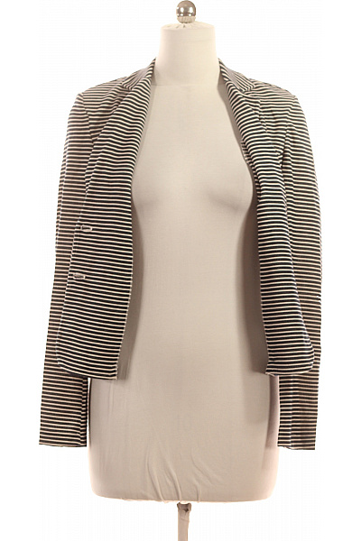 MORE & MORE Polyesterové vypasované sako pruhované černobílé elegantní jarní Vel. 38 | MORE & MORE | obrázek 3