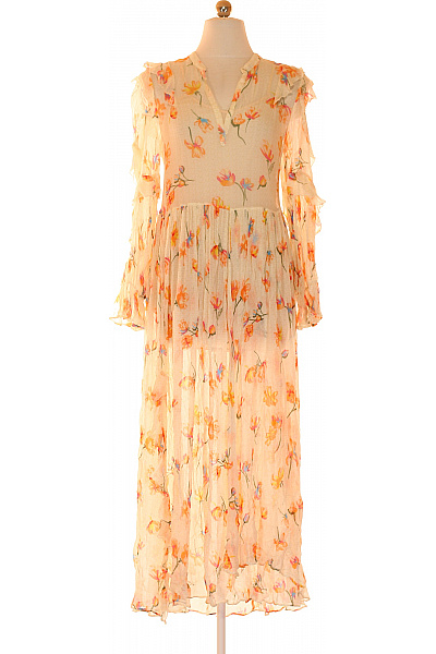 Zadig&Voltaire deluxe Viskózové dlouhé šaty s dlouhým rukávem květované volné boho Velikost XS | Zadig&Voltaire deluxe | obrázek 2