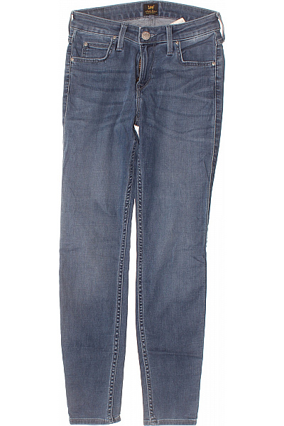 Lee  Dámské Bavlněné Modré Džíny Strečové Skinny Seprané Vel. W26