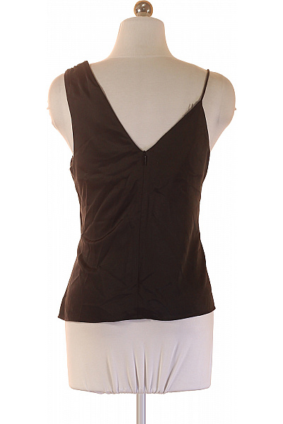 ted baker Dámská halenka bez rukávů elegantní černá saténová asymetrická s uzlem Vel. 3 | ted baker | obrázek 2