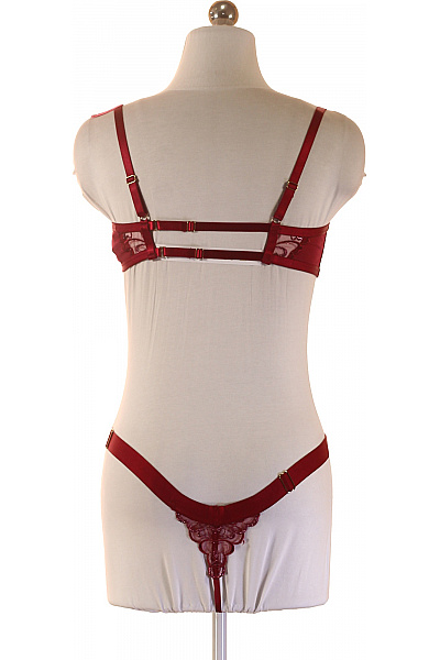 dámský korzet červený krajkový průhledný Velikost UK 36C | Unimoda | obrázek 2