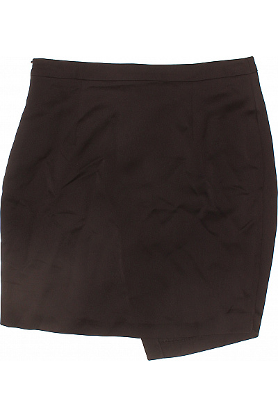 Polyesterová pouzdrová asymetrická krátká elegantní tmavě hnědá sukně Vel. 36 | Unimoda | obrázek 3