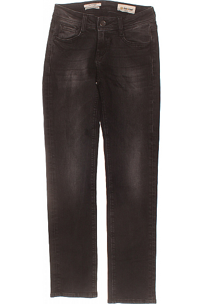 RICH&ROYAL Dámské Džíny Rovné šedé Bavlněné Seprané Velikost 26