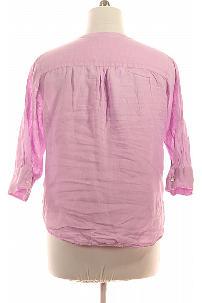 BETTER RICH růžová lněná halenka s 3/4 rukávem a výstřihem do V Vel. L | BETTER RICH | obrázek 2