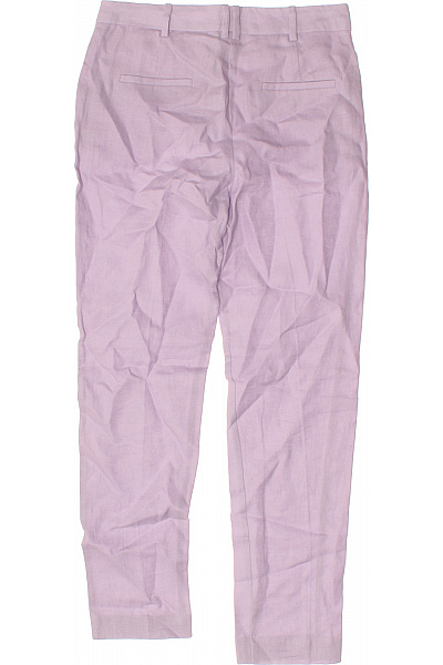 MANGO Dámské lněné kalhoty elegantní jarní volnočasové rovné fialové Vel. 34 | MANGO | obrázek 3