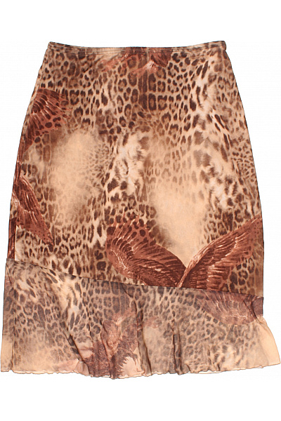 SAINT TROPEZ Dámská polyesterová sukně leopardí vzor orli asymetrická krátká Vel. L | SAINT TROPEZ | obrázek 3